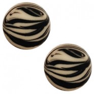 Polaris cabochon Plat 20mm zebra Light taupe